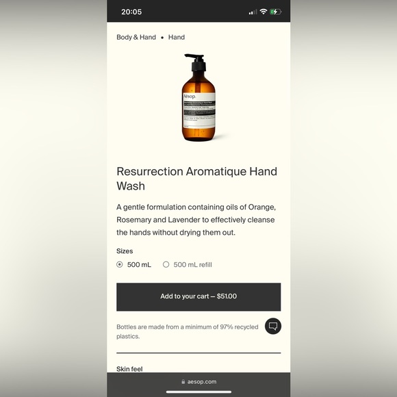 2 Qty Aesop Resurrection Aromatique Hand Wash - new 500 ml - Picture 5 of 5